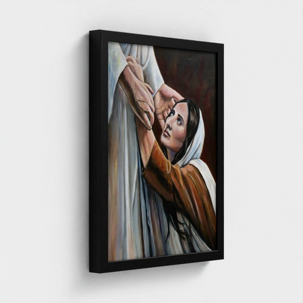At the feet of Jesus  | Framed Fine Art Print