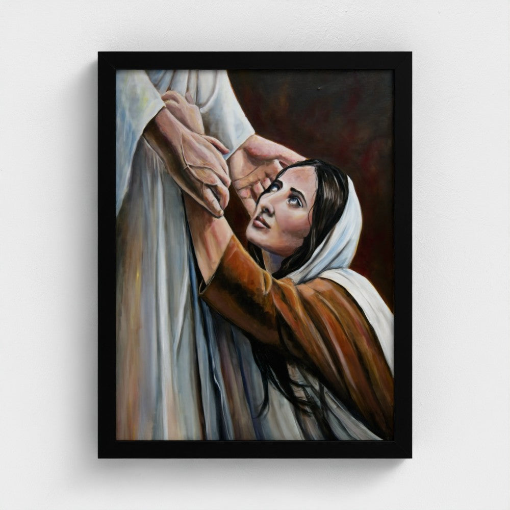 At the feet of Jesus  | Framed Fine Art Print